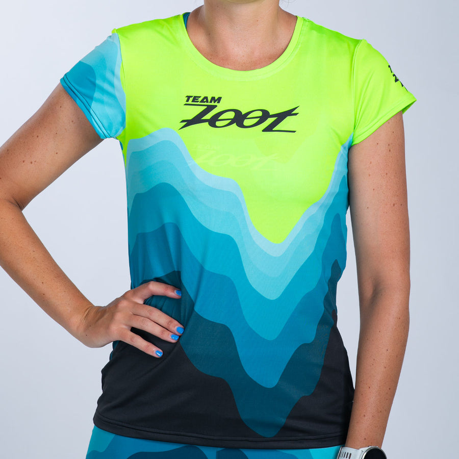 Women's Ltd Run Tee - Aqua Wave