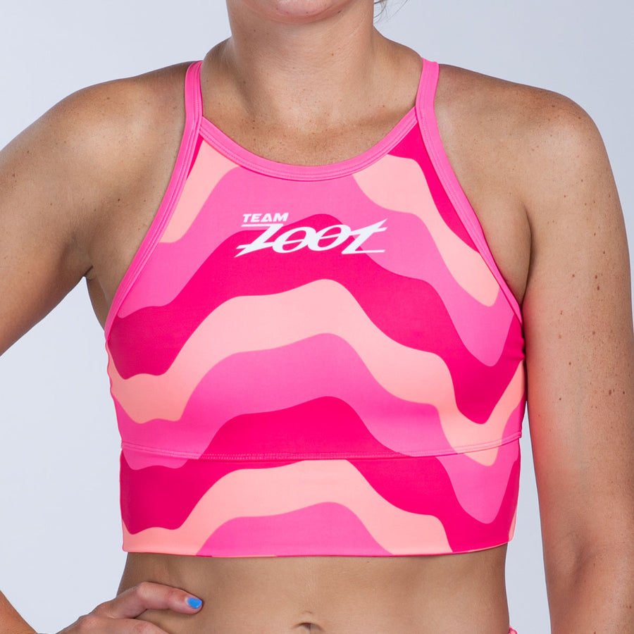 Women's Ltd Run Crop - Pink Wave