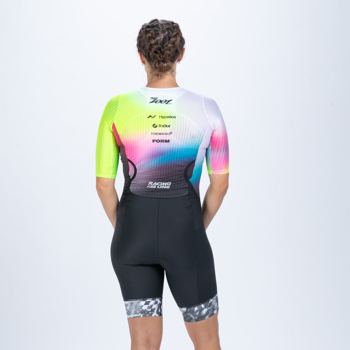 Women's Ultra Tri P1 Racesuit (Black Exos) - TZ Afterglow