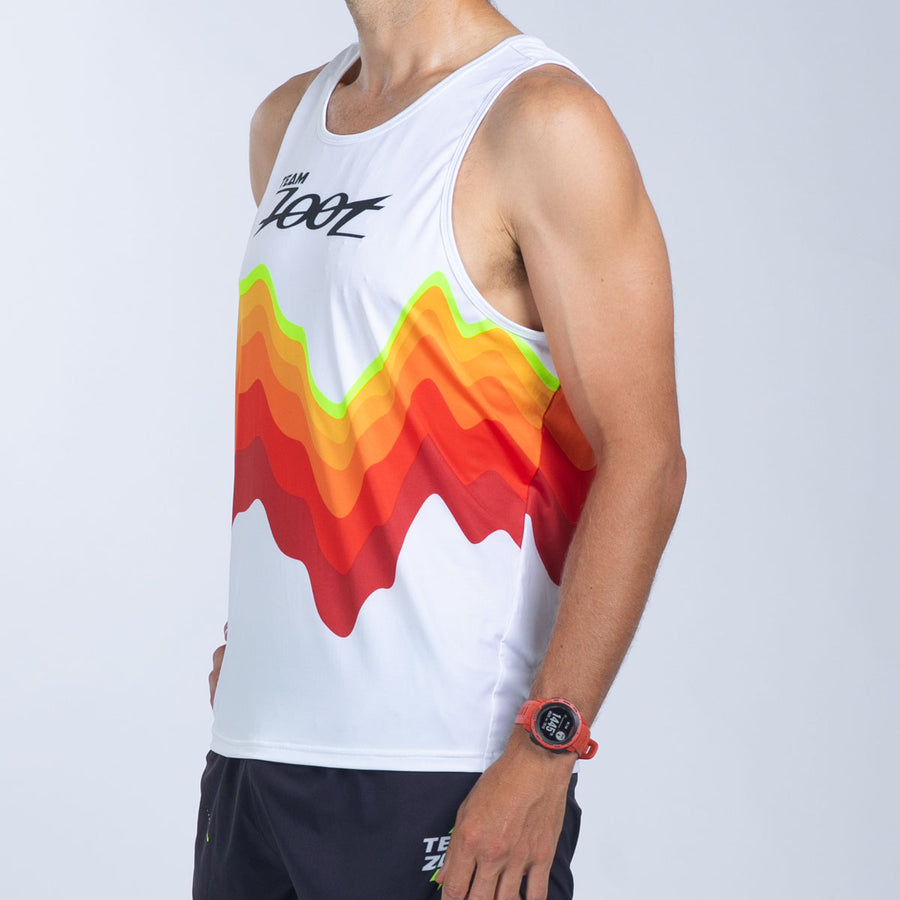 Men's Ltd Run Singlet - Red Wave