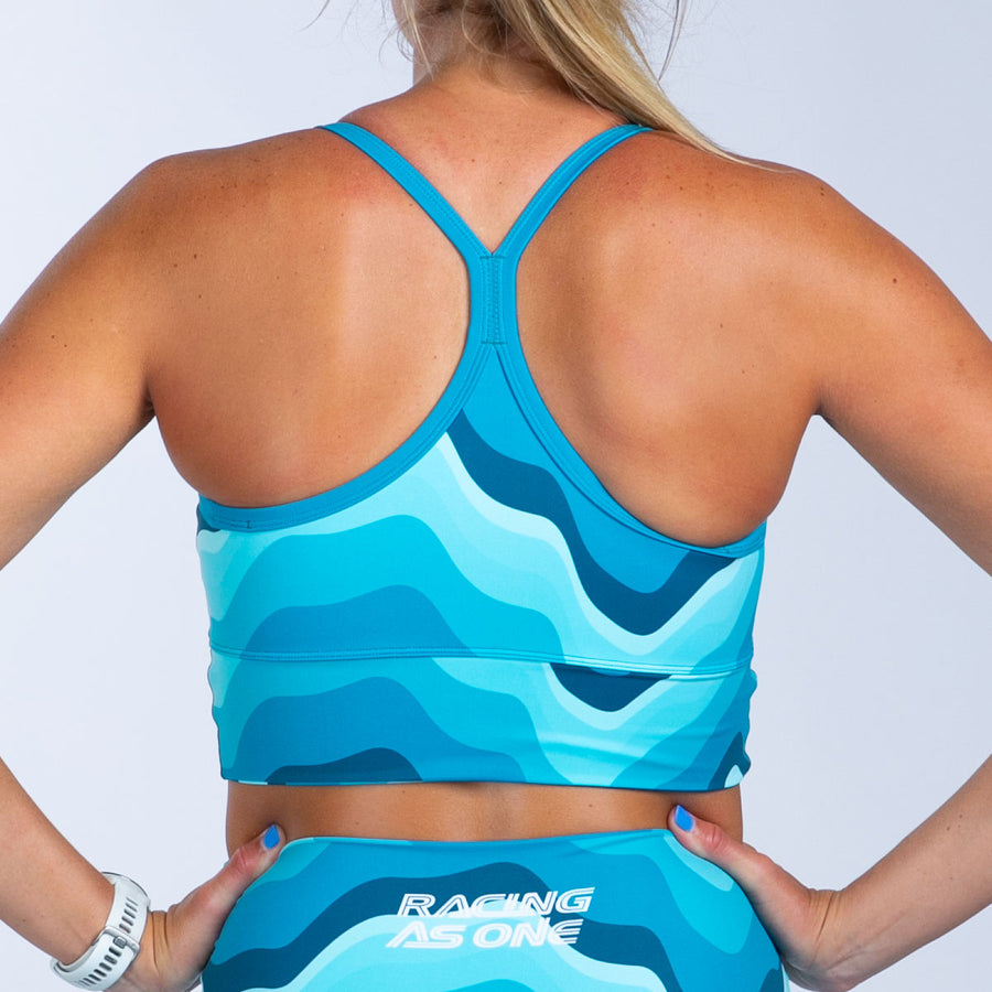 Women's Ltd Run Crop - Aqua Wave